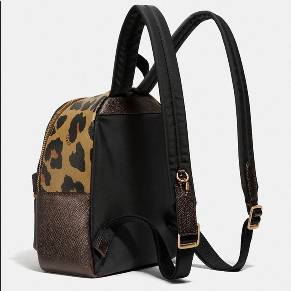 Coach Mini Charlie Backpack with Leopard Print - Picture 2 of 8